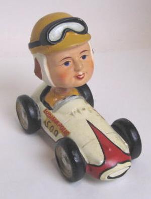 60's INDY 500 RACE CAR  & DRIVER BOBBING HEAD