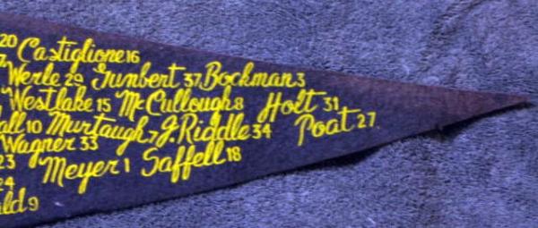 1949 PITTSBURGH PIRATES PENNANT w/NAMES OF PLAYERS