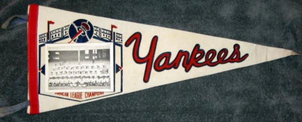 60's NEW YORK YANKEES A.L. CHAMPIONS PHOTO PENNANT