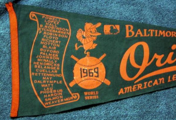 1969 BALTIMORE ORIOLES WORLD SERIES PENNANT