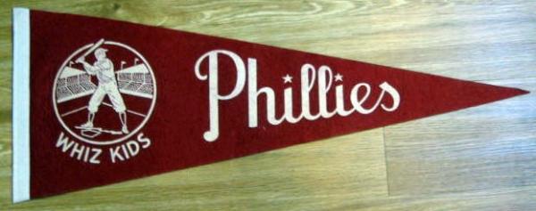 50's PHILADELPHIA PHILLIES WHIZ KIDS PENNANT