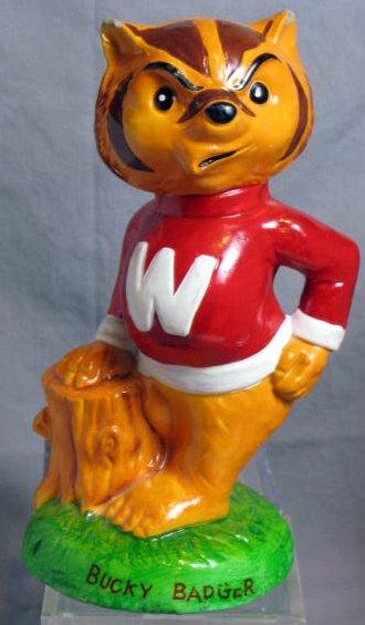 VINTAGE WISCONSIN'S BUCKY BADGER MASCOT BANK