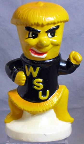 VINTAGE WITCHITA STATE SHOCKERS MASCOT BANK