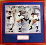 NEW YORKS WORLD SERIES HEROES SIGNED & FRAMED COLLAGE