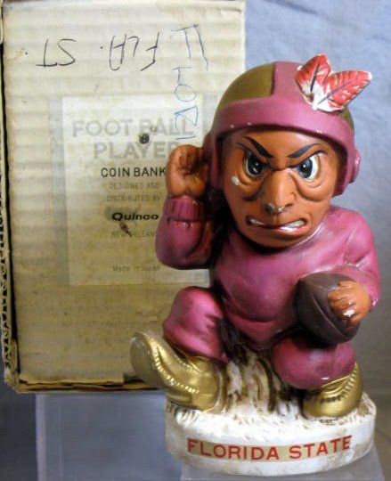 60's FLORIDA STATE SEMINLOES MASCOT BANK w/BOX