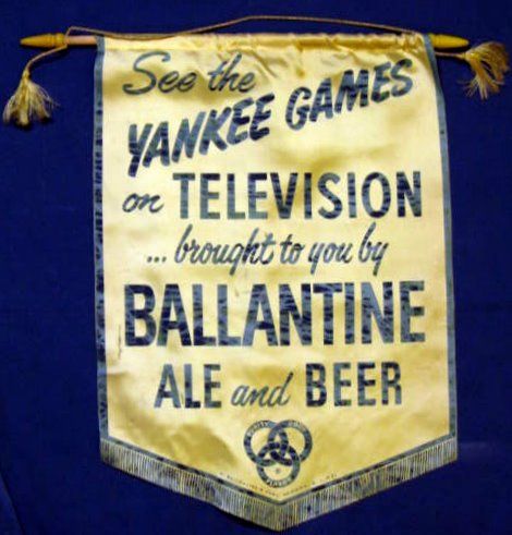 VINTAGE N.Y. YANKEESBALLANTINE BEER BANNER