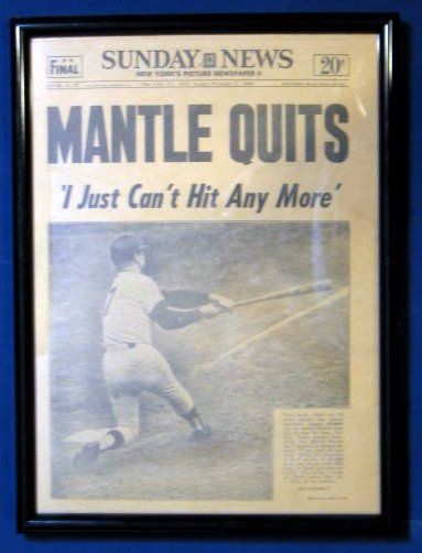 11/17/68 MANTLE QUITS N.Y. DAILY NEWS FULL PAPER