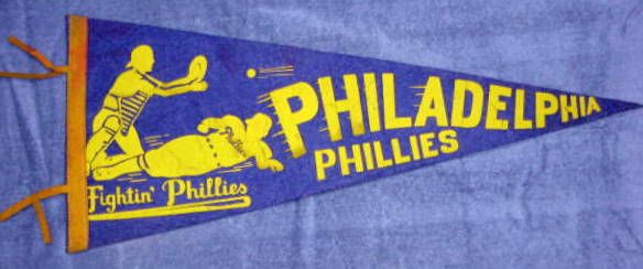 50's PHILADELPHIA PHILLIES FIGHTIN PHILLIES PENNANT