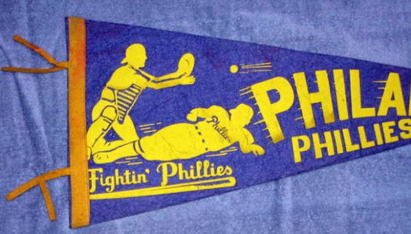 50's PHILADELPHIA PHILLIES FIGHTIN PHILLIES PENNANT