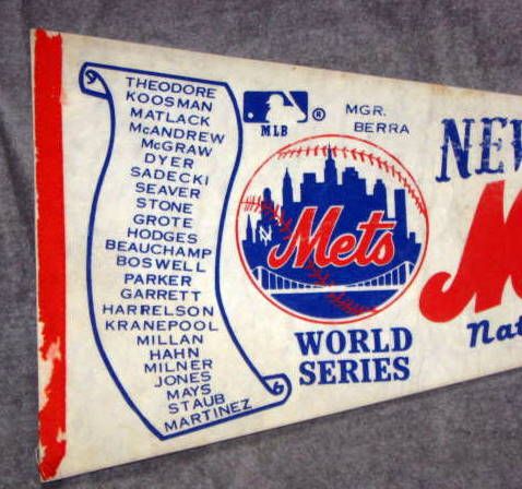 1973 NEW YORK METS WORLD SERIES PENNANT