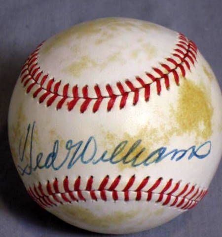 TED WILLIAMS SIGNED BASEBALL w/COA