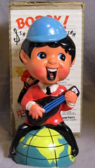 60's BOBBY THE MUSICIAN BOBBING HEAD w/BOX- BEATLES KNOCK-OFF