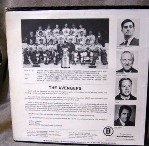 1972 BOSTON BRUINS STANLEY CUP CHAMPIONS RECORD