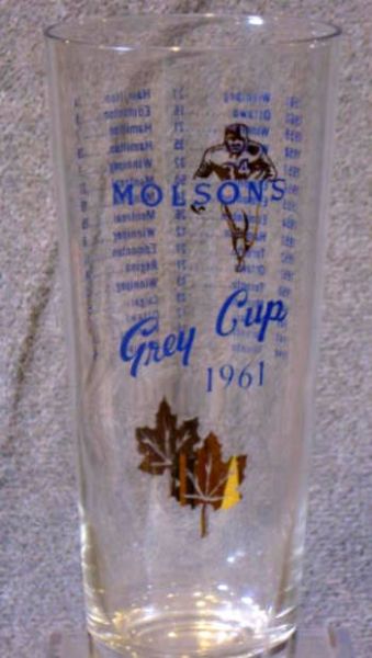 1961 GREY CUP GLASS- CANADIAN SUPER BOWL