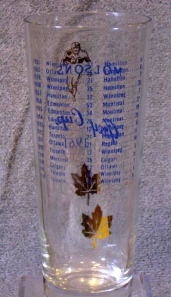 1961 GREY CUP GLASS- CANADIAN SUPER BOWL