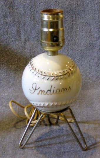 50's CLEVELAND INDIANS BASEBALL LAMP