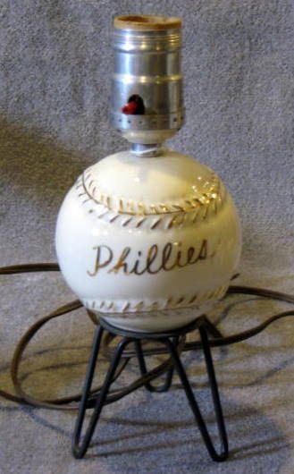 50's PHILDELPHIA PHILLIES BASEBALL LAMP