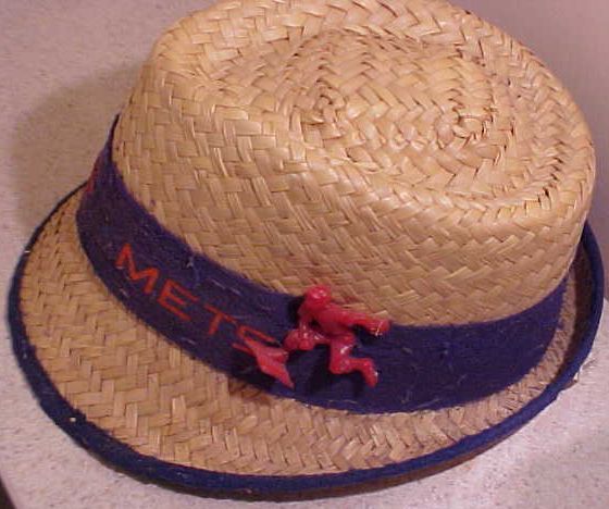 1960's  NEW YORK METS STRAW HAT WITH MR. MET