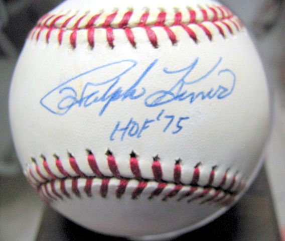 RALPH KINER HOF 75 AUTOGRAPH BASEBALL WITH DISPLAY HOLDER JSA COA