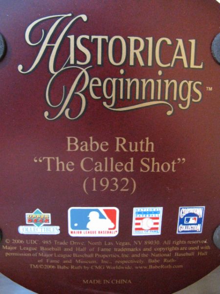 BABE RUTH CALLED SHOT BASEBALL STATUE UPPER DECK