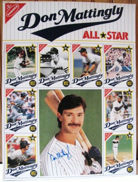 DON MATTINGLY  AUTOGRAPH TOPPS / NABISCO RITZ CARD SHEET W/COA