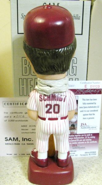  SAMS 1995 MIKE SCHMIDT AUTOGRAPH PHILLIES BOBBLE HEAD W/JSA COA