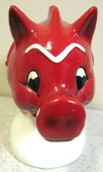 60'S ARKANSAS RAZORBACKS MASCOT FOOTBALL BANK