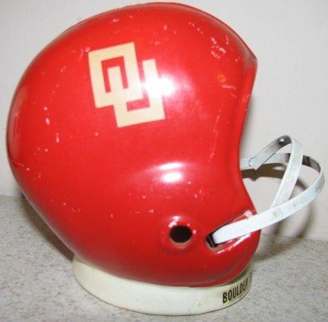 60'S OKLAHOMA SOONERS METAL FOOTBALL BANK