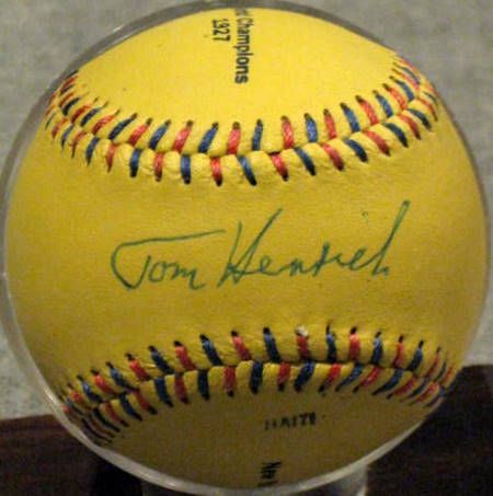 TOM HENRICH SIGNED N.Y. YANKEES COMMEMORATIVE BASEBALL w/JSA COA