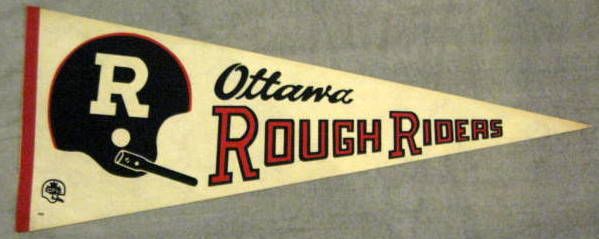 VINTAGE CFL OTTAWA ROUGH RIDERS PENNANT