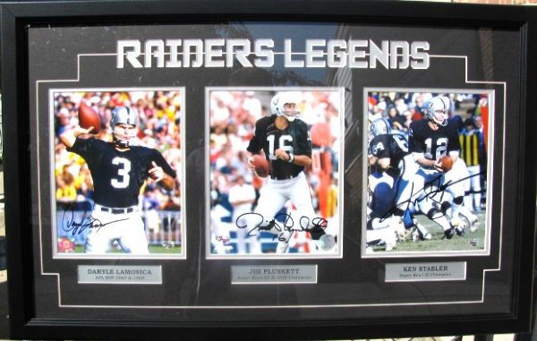 OAKLAND RAIDERS LEGENDS SIGNED DISPLAY  w/JSA COA