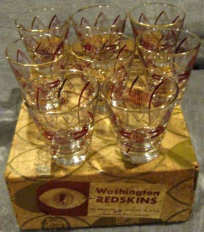 60's WASHINGTON REDSKINS HEDY GLASSES(8) w/BOX