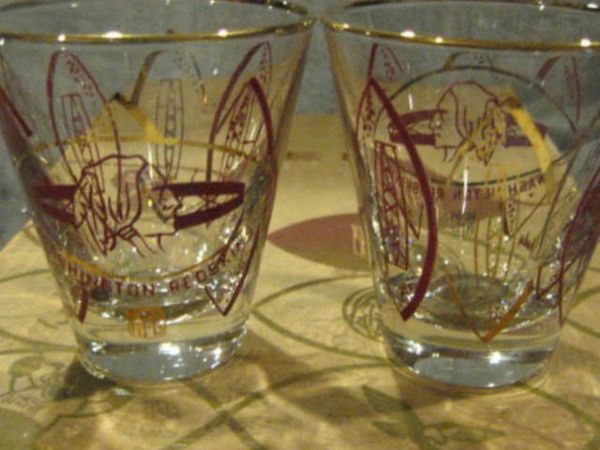 60's WASHINGTON REDSKINS HEDY GLASSES(8) w/BOX