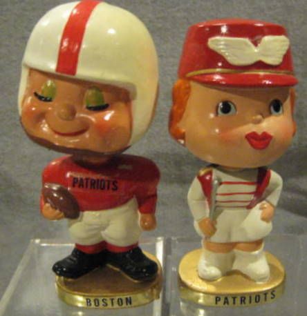 60's BOSTON PATRIOTS KISSING PAIR BOBBING HEADS w/BOX