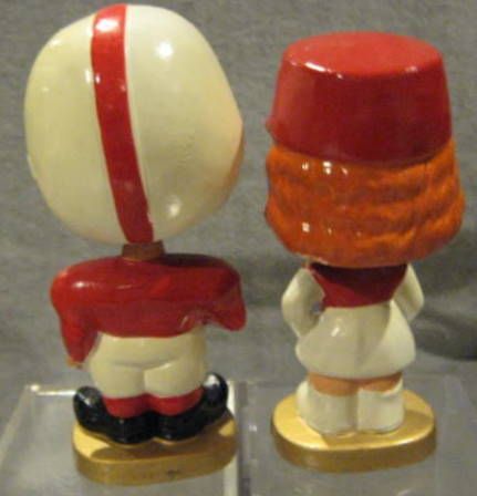 60's BOSTON PATRIOTS KISSING PAIR BOBBING HEADS w/BOX