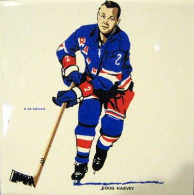 60's DOUG HARVEY 'NEW YORK RANGERS HOCKEY TILE