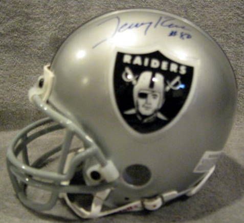 JERRY RICE SIGNED OAKLAND RAIDERS mini HELMET w/JSA COA