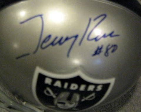 JERRY RICE SIGNED OAKLAND RAIDERS mini HELMET w/JSA COA