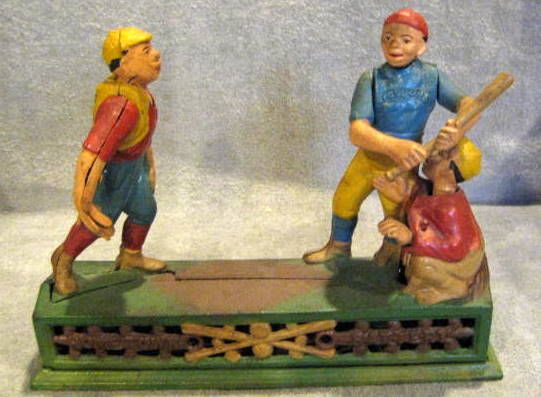 VINTAGE HOMETOWN BATTERY  MECHANICAL BANK- BOOK OF KNOWLEDGE