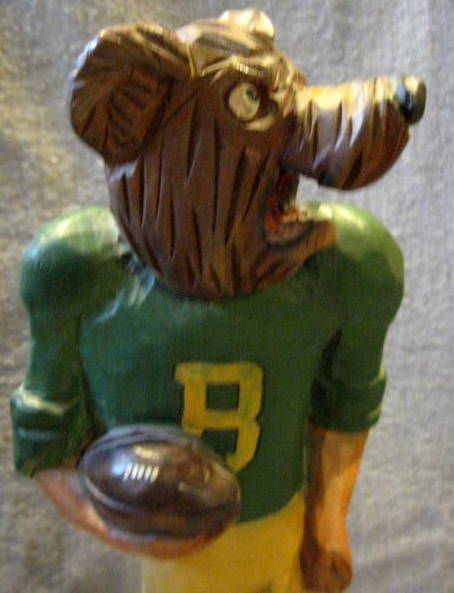 VINTAGE BAYLOR BEARS WOOD CARVED MASCOT STATUE