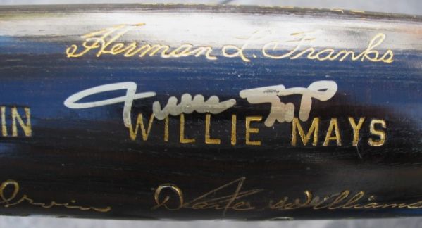 1954 N.Y. GIANTS WORLD CHAMPIONS BLACK BAT SIGNED BY WILLIE MAYS w/JSA LOA