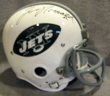 JOE NAMATH SIGNED N.Y. JETS HELMET w/JSA COA