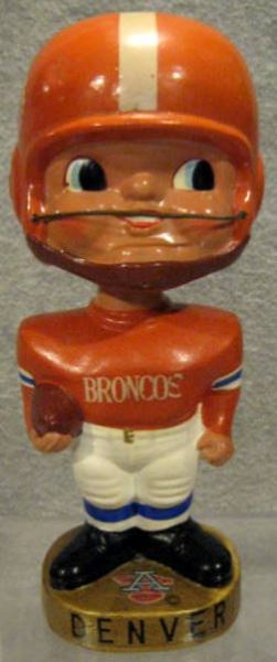 60's DENVER BRONCOS AFL EARPAD BOBBING HEAD - SUPER RARE!