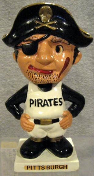 60's PITTSBURGH PIRATES WHITE BASE BOBBING HEAD