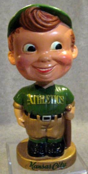 60's KANSAS CITY ATHLETICS GOLD BASE BOBBING HEAD