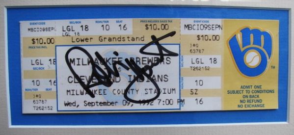 ROBIN YOUNT 3000 HIT SIGNED (2x) FULL TICKET AMD DISPLAY w/JSA COA