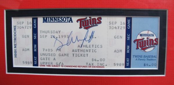 DAVE WINFIELD 3000 HIT SIGNED (2x) FULL TICKET AMD DISPLAY w/JSA COA