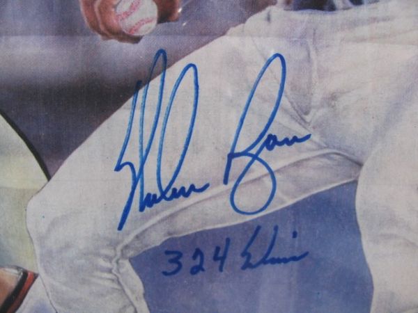 NOLAN RYAN SIGNED CAREER MILESTONES NEWSPAPER w/JSA COA