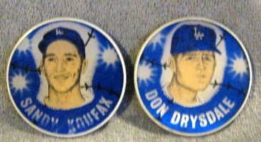 60's SANDY KOUFAX & DON DRYSDALE FLICKER PINS