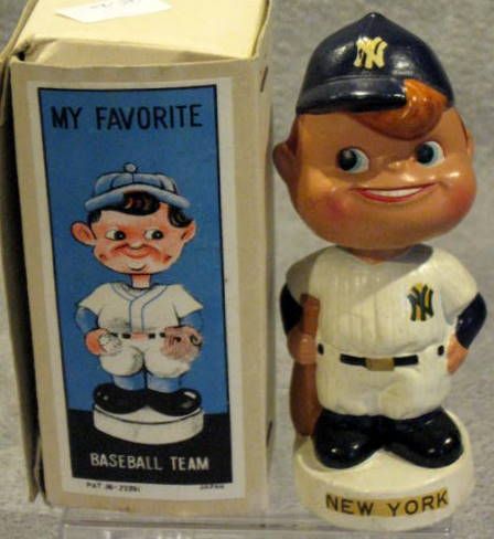 60's NEW YORK YANKEES mini BOBBING HEAD w/BOX